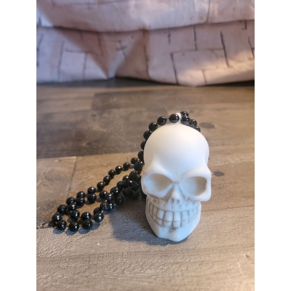 Light up Skull beaded Necklace halloween costume toy figure